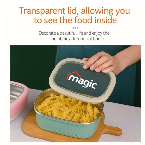 Lunch Box Stainless Steel Food Container Multicolor - Image 3